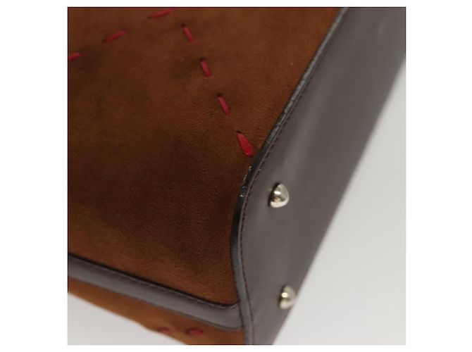 Borsa a mano BURBERRY in pelle scamosciata marrone Auth BA2670 - vista 12