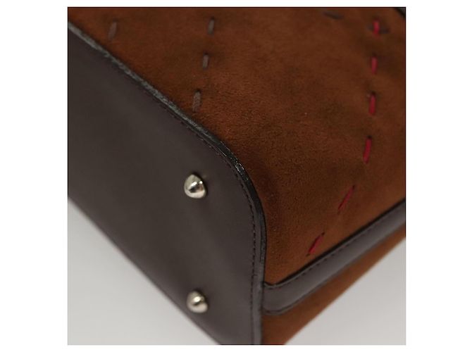 Borsa a mano BURBERRY in pelle scamosciata marrone Auth BA2670 - vista 13