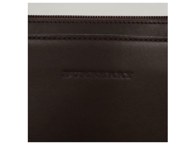 Borsa a mano BURBERRY in pelle scamosciata marrone Auth BA2670 - vista 14
