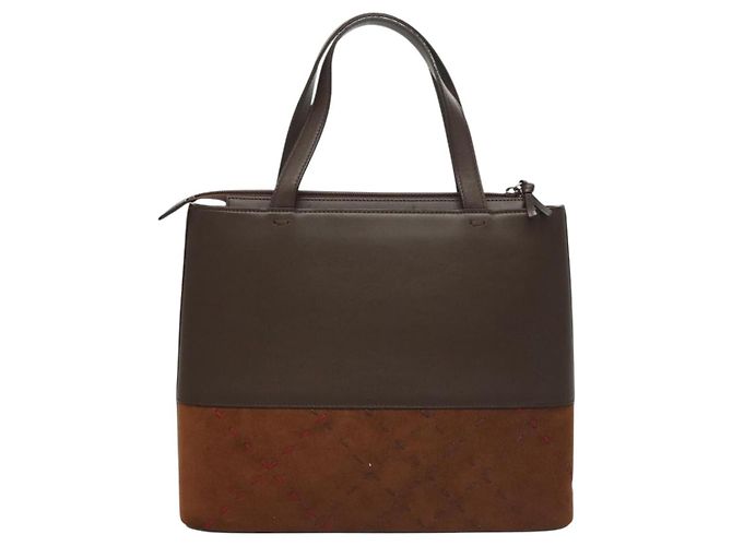 Borsa a mano BURBERRY in pelle scamosciata marrone Auth BA2670 - vista 3