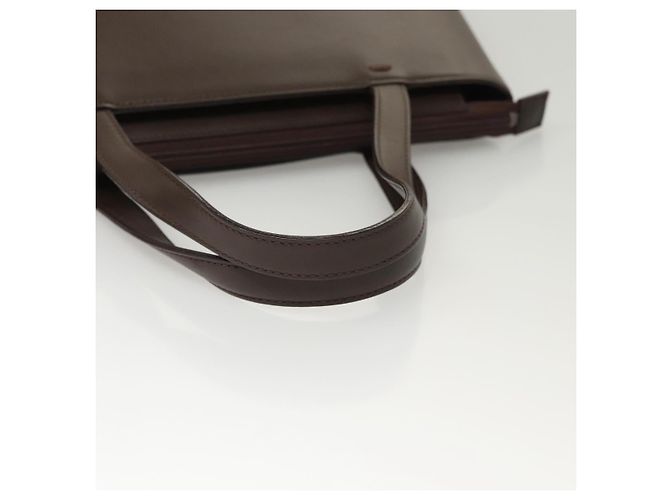 Borsa a mano BURBERRY in pelle scamosciata marrone Auth BA2670 - vista 7