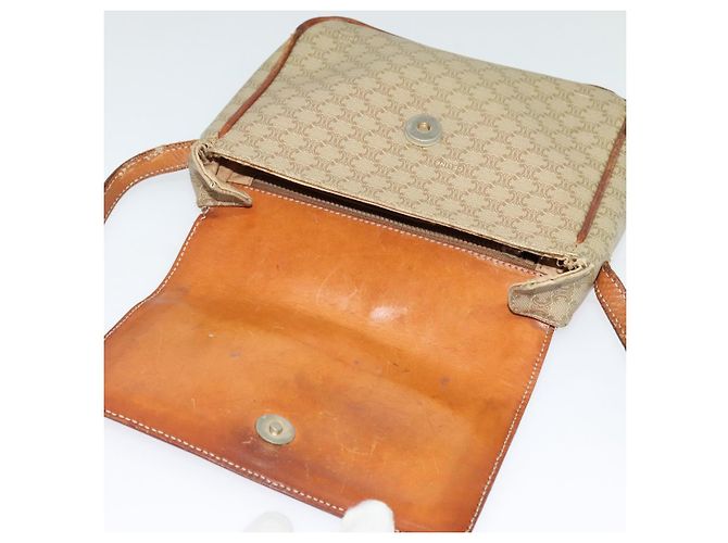 Céline Borsa a spalla in tela Macadam CELINE PVC beige Auth 118792 - vista 15