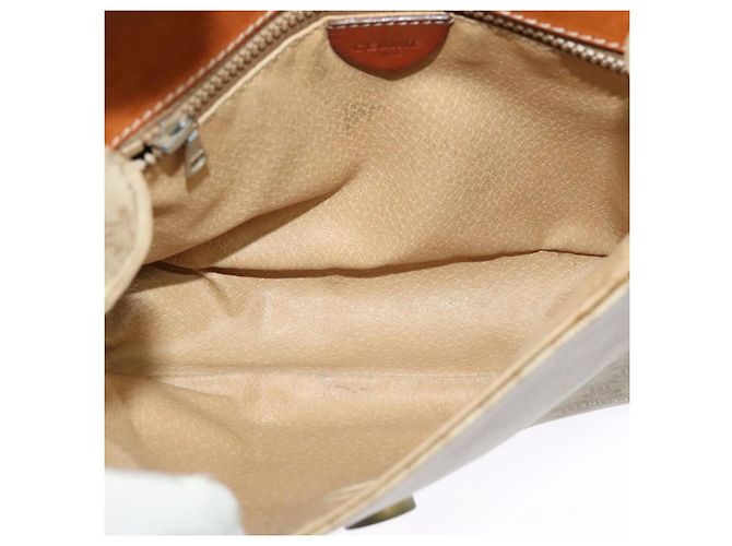Céline Borsa a spalla in tela Macadam CELINE PVC beige Auth 118792 - vista 17