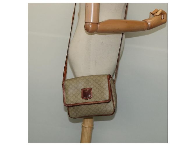 Céline Borsa a spalla in tela Macadam CELINE PVC beige Auth 118792 - vista 22