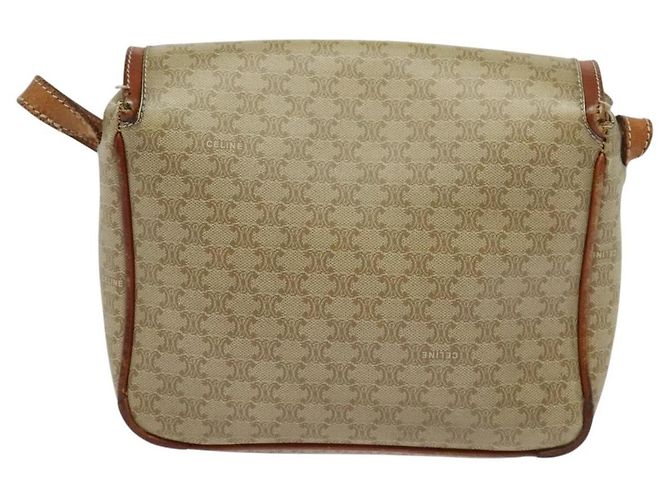 Céline Borsa a spalla in tela Macadam CELINE PVC beige Auth 118792 - vista 3