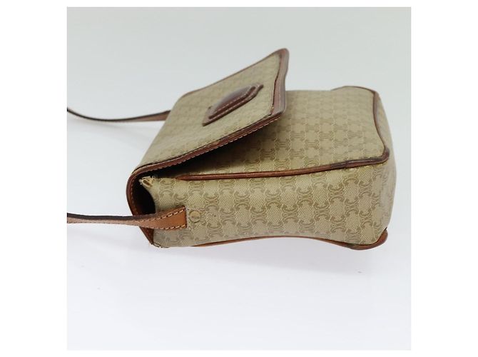 Céline Borsa a spalla in tela Macadam CELINE PVC beige Auth 118792 - vista 4