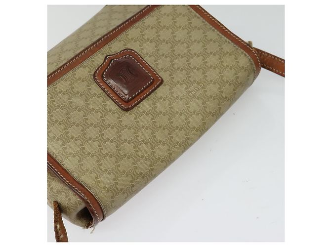 Céline Borsa a spalla in tela Macadam CELINE PVC beige Auth 118792 - vista 6