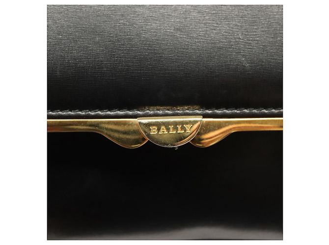 Borsa a Spalla BALLY in Pelle Nera Oro Auth BA2643 Nero D'oro - vista 14