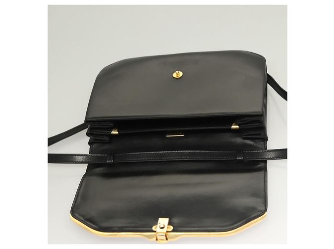 Borsa a Spalla BALLY in Pelle Nera Oro Auth BA2643 Nero D'oro - vista 15