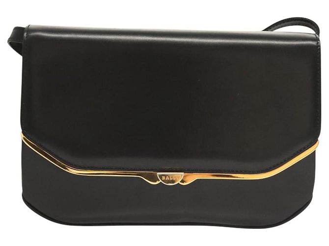Borsa a Spalla BALLY in Pelle Nera Oro Auth BA2643 Nero D'oro - vista 2