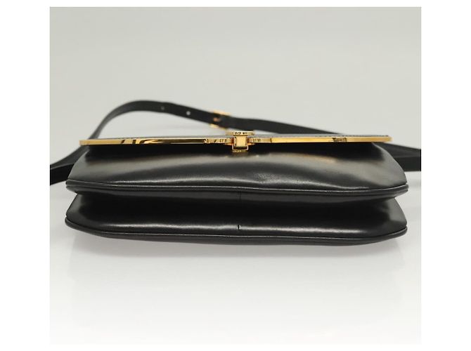 Borsa a Spalla BALLY in Pelle Nera Oro Auth BA2643 Nero D'oro - vista 9