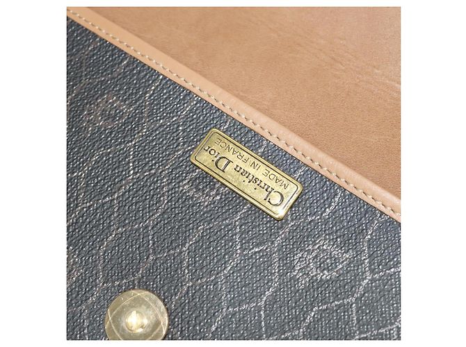 Christian Dior Schultertasche aus Waben-Canvas PVC Schwarz Gold Auth BA2589 Golden - Ansicht 16