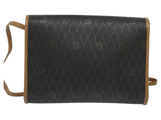 Christian Dior Schultertasche aus Waben-Canvas PVC Schwarz Gold Auth BA2589 Golden - Ansicht 3