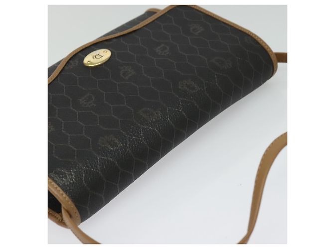 Christian Dior Schultertasche aus Waben-Canvas PVC Schwarz Gold Auth BA2589 Golden - Ansicht 6