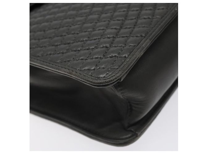 BALLY Bolsa de mão acolchoada de couro cinza dourado Auth BA2727 Marrom - vista 11
