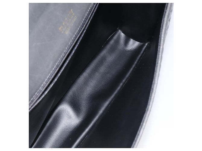 BALLY Bolsa de mão acolchoada de couro cinza dourado Auth BA2727 Marrom - vista 17