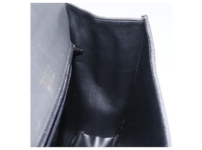 BALLY Bolsa de mão acolchoada de couro cinza dourado Auth BA2727 Marrom - vista 18