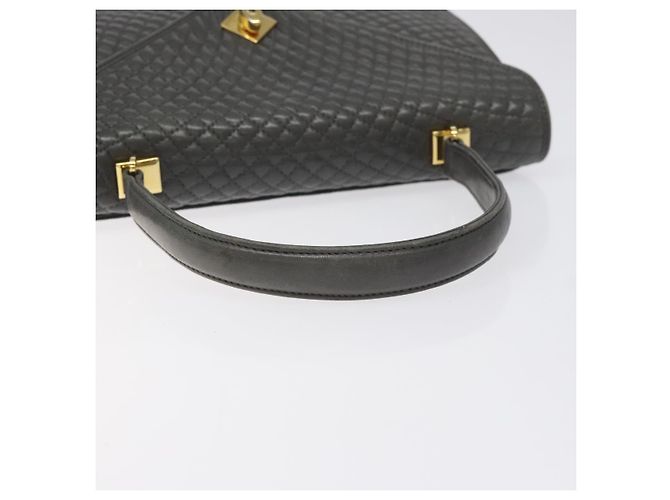 BALLY Bolsa de mão acolchoada de couro cinza dourado Auth BA2727 Marrom - vista 7