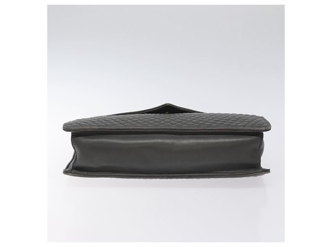 BALLY Bolsa de mão acolchoada de couro cinza dourado Auth BA2727 Marrom - vista 9