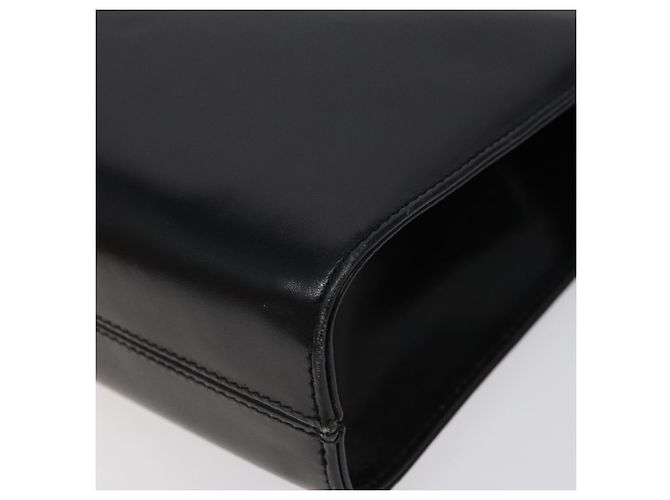 Borsa a spalla in pelle nera e oro Gancini Chain di Salvatore Ferragamo Auth 124746 Nero D'oro - vista 10