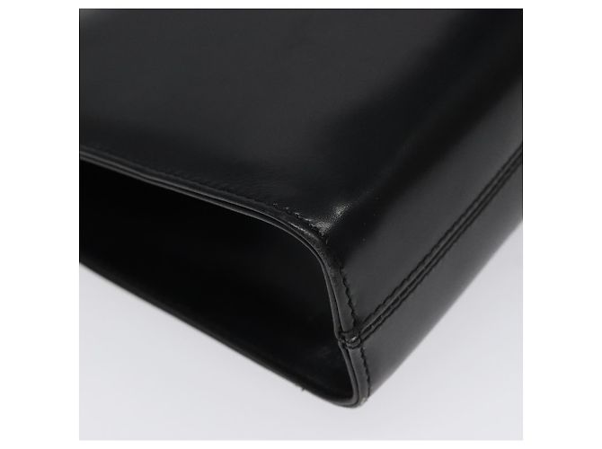 Borsa a spalla in pelle nera e oro Gancini Chain di Salvatore Ferragamo Auth 124746 Nero D'oro - vista 11