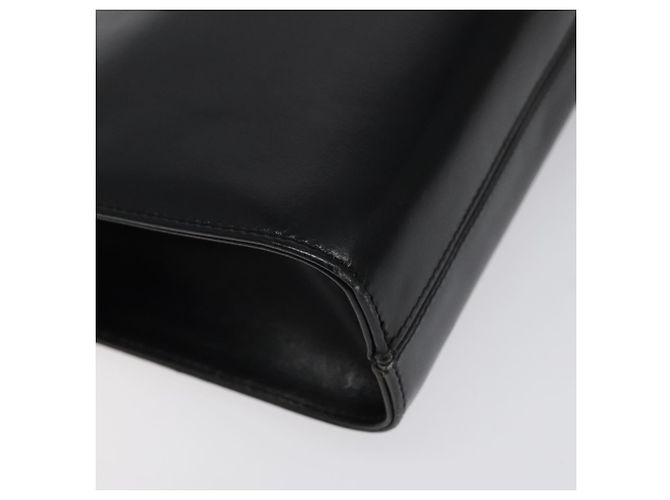 Borsa a spalla in pelle nera e oro Gancini Chain di Salvatore Ferragamo Auth 124746 Nero D'oro - vista 13
