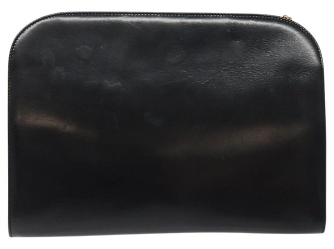 Borsa a spalla in pelle nera e oro Gancini Chain di Salvatore Ferragamo Auth 124746 Nero D'oro - vista 3
