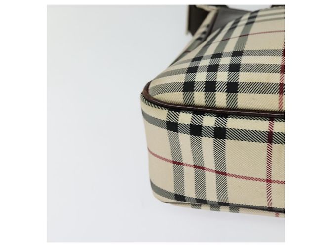 Burberry Nova Check Schultertasche aus Canvas Beige Silber Authentisch BA2560 - Ansicht 10