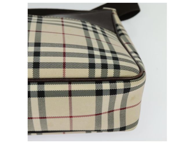 Burberry Nova Check Schultertasche aus Canvas Beige Silber Authentisch BA2560 - Ansicht 11