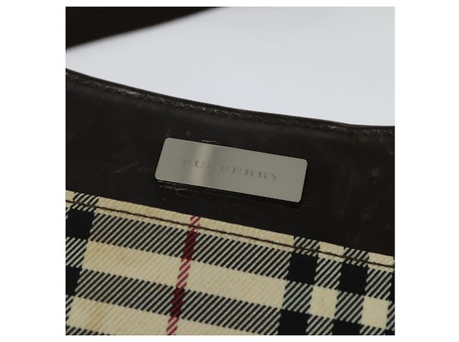 Burberry Nova Check Schultertasche aus Canvas Beige Silber Authentisch BA2560 - Ansicht 14