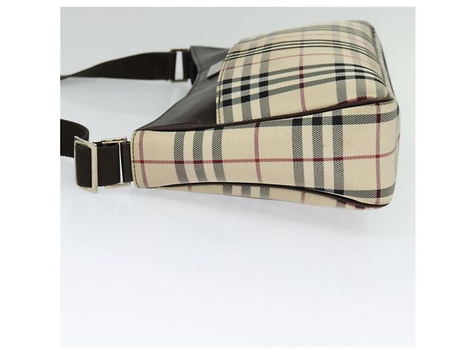Burberry Nova Check Schultertasche aus Canvas Beige Silber Authentisch BA2560 - Ansicht 4