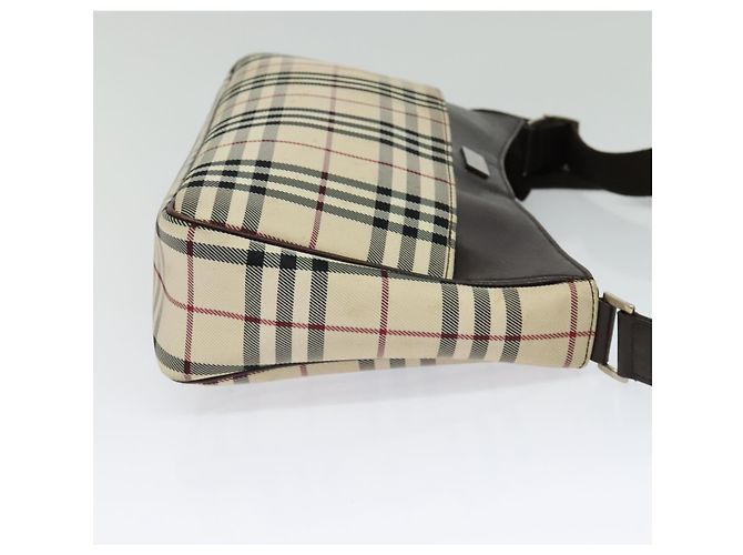 Burberry Nova Check Schultertasche aus Canvas Beige Silber Authentisch BA2560 - Ansicht 5