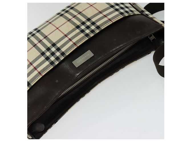Burberry Nova Check Schultertasche aus Canvas Beige Silber Authentisch BA2560 - Ansicht 6