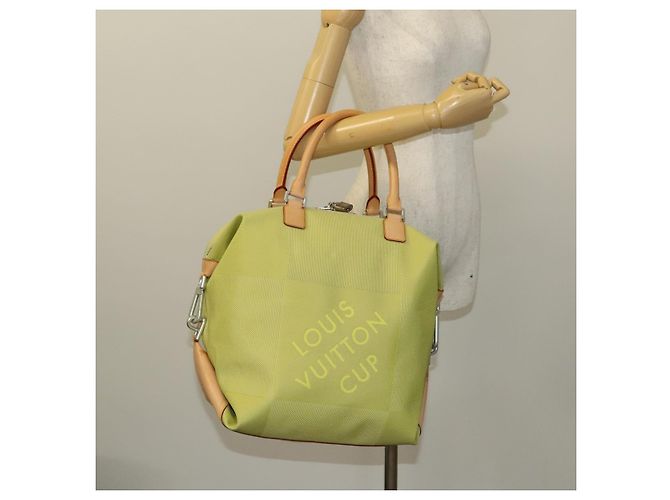 LOUIS VUITTON Borsa America Cube Damier Geant Canvas Giallo M80633 LV Auth 118823 - vista 23