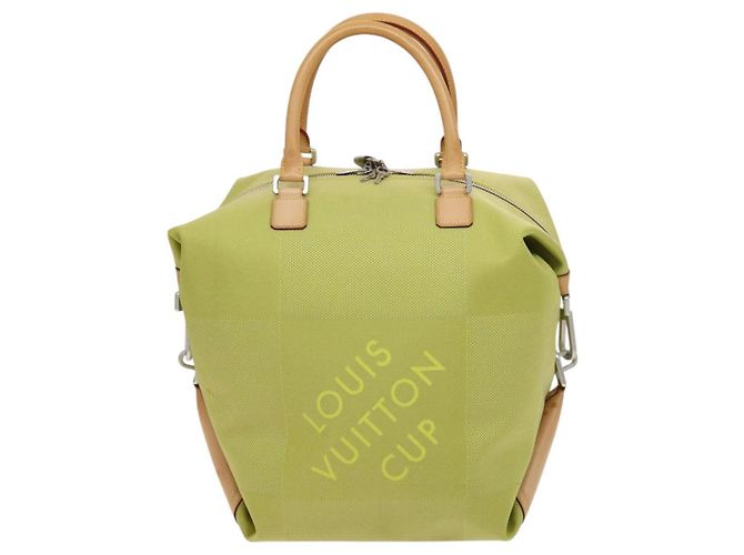 LOUIS VUITTON Borsa America Cube Damier Geant Canvas Giallo M80633 LV Auth 118823 - vista 3