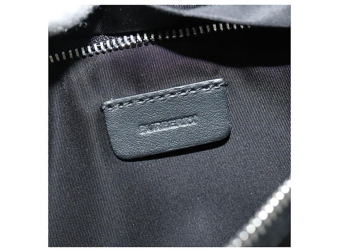 Pochette in nylon nera e argento autentica BURBERRY 118845 Nero - vista 13
