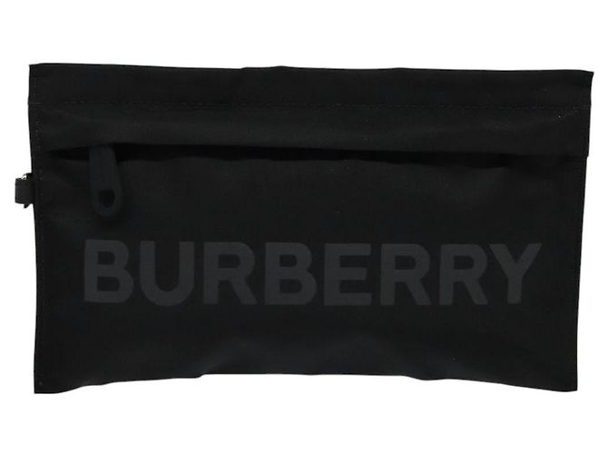 Pochette in nylon nera e argento autentica BURBERRY 118845 Nero - vista 2