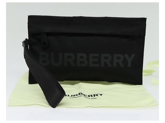 Pochette in nylon nera e argento autentica BURBERRY 118845 Nero - vista 20