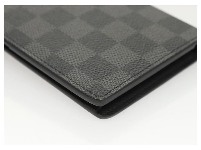 LOUIS VUITTON Cartera Ron Long Damier Graphite N62227 LV Auth 121246 Damier ebene - vista 10
