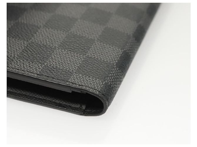 LOUIS VUITTON Cartera Ron Long Damier Graphite N62227 LV Auth 121246 Damier ebene - vista 11