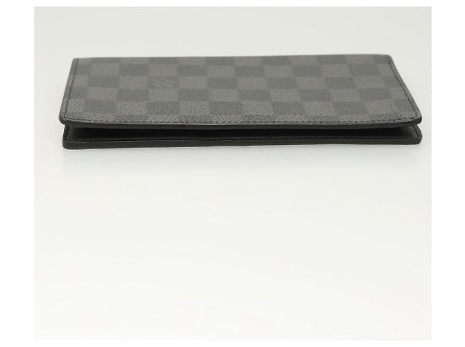 LOUIS VUITTON Cartera Ron Long Damier Graphite N62227 LV Auth 121246 Damier ebene - vista 4
