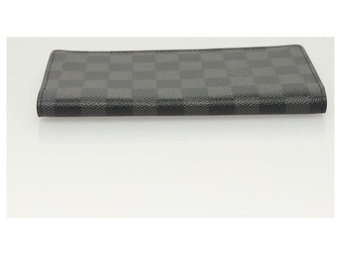 LOUIS VUITTON Cartera Ron Long Damier Graphite N62227 LV Auth 121246 Damier ebene - vista 5