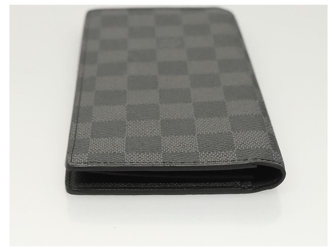 LOUIS VUITTON Cartera Ron Long Damier Graphite N62227 LV Auth 121246 Damier ebene - vista 6