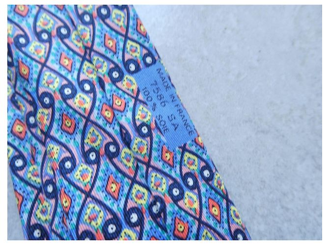 Hermès Krawatte mit ihrer Box Blau - Ansicht 7
