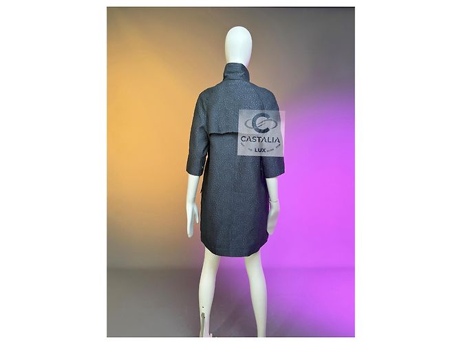 Chanel CC Camellia Celestial Shimmer Trench Coat 44 FR Multicolor - vista 13