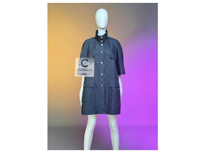 Chanel CC Camellia Celestial Shimmer Trench Coat 44 FR Multicolor - vista 2