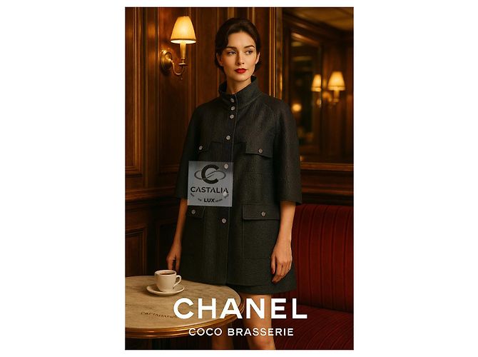 Chanel CC Camellia Celestial Shimmer Trench Coat 44 FR Multicolor - vista 3