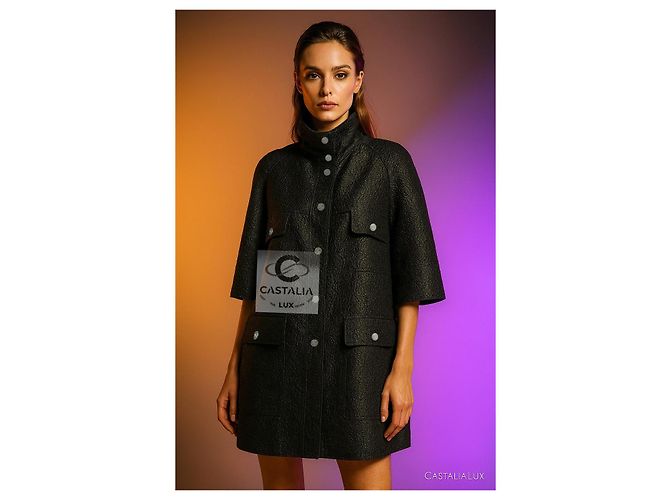 Chanel CC Camellia Celestial Shimmer Trench Coat 44 FR Multicolor - vista 4