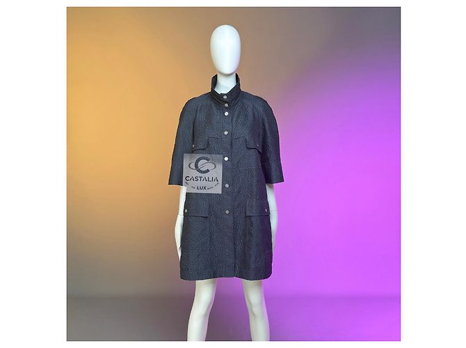 Chanel CC Camellia Celestial Shimmer Trench Coat 44 FR Multicolor - vista 5