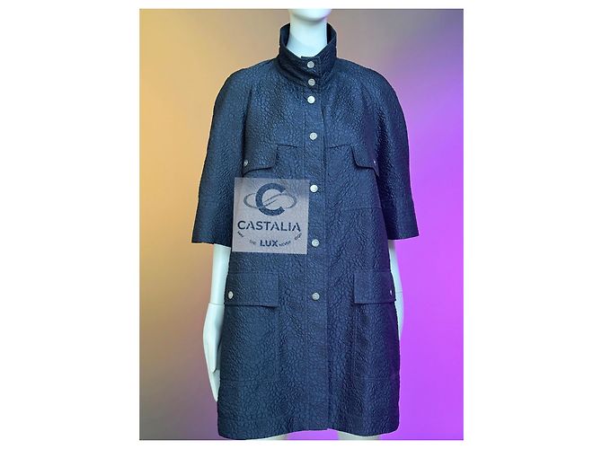 Chanel CC Camellia Celestial Shimmer Trench Coat 44 FR Multicolor - vista 7